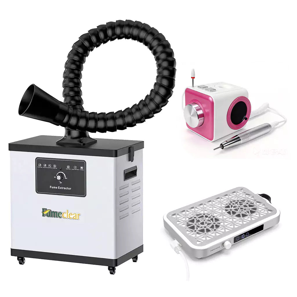Nail Tech Pro Max Package (Nail Fume Extractor + Nail Dust Collector + Nail Drill Set)