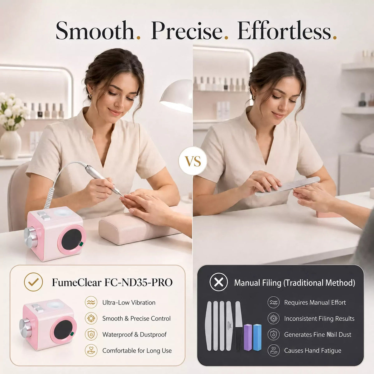 FumeClear FC-ND35-PRO Professional Nail Drill – 35,000 RPM Electric Nail File with Ultra-Low Vibration fumeclear fumeclear