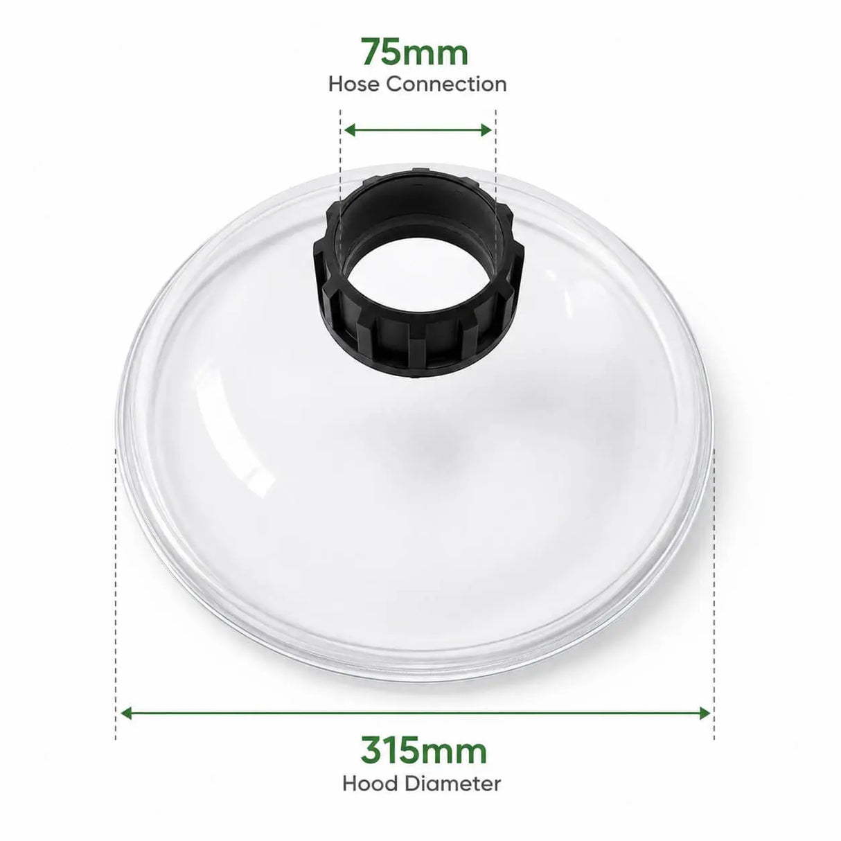 FumeClear® Acrylic Round Hood Φ75mm*315mm for FC-1001A/FC-1002A Fume Extractor – Clear Smoke Capture Nozzle