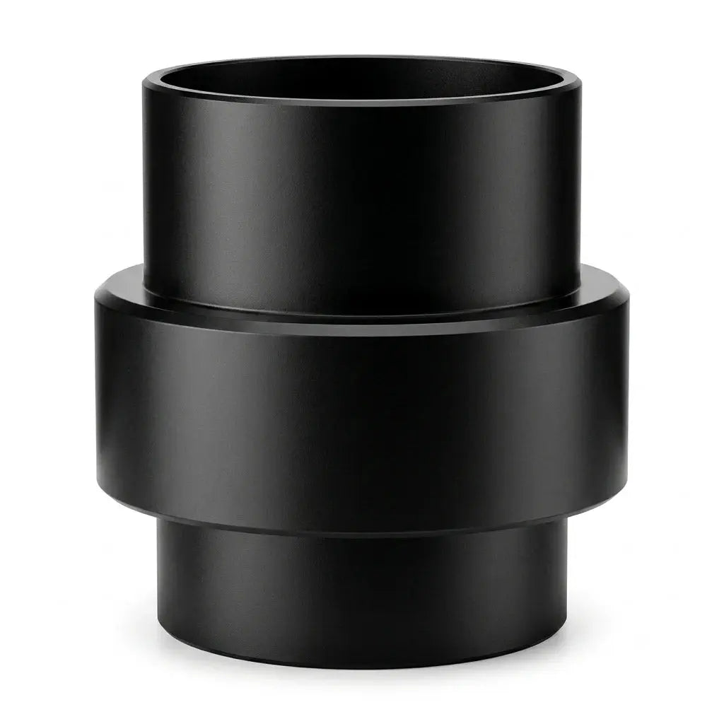 FUMECLEAR 75 to 100mm Duct Reducer - Black fume extractor ducting adapter for connecting 75mm to 100mm ventilation pipes