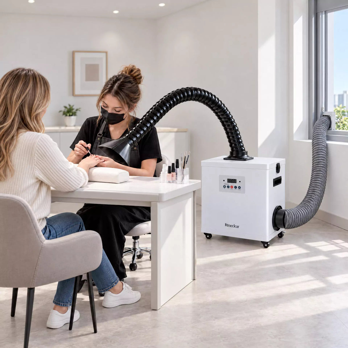 Fumeclear FC-1001G Nail Salon Fume Extractor with Remote Control & Exhaust Duct Fumeclear fumeclear