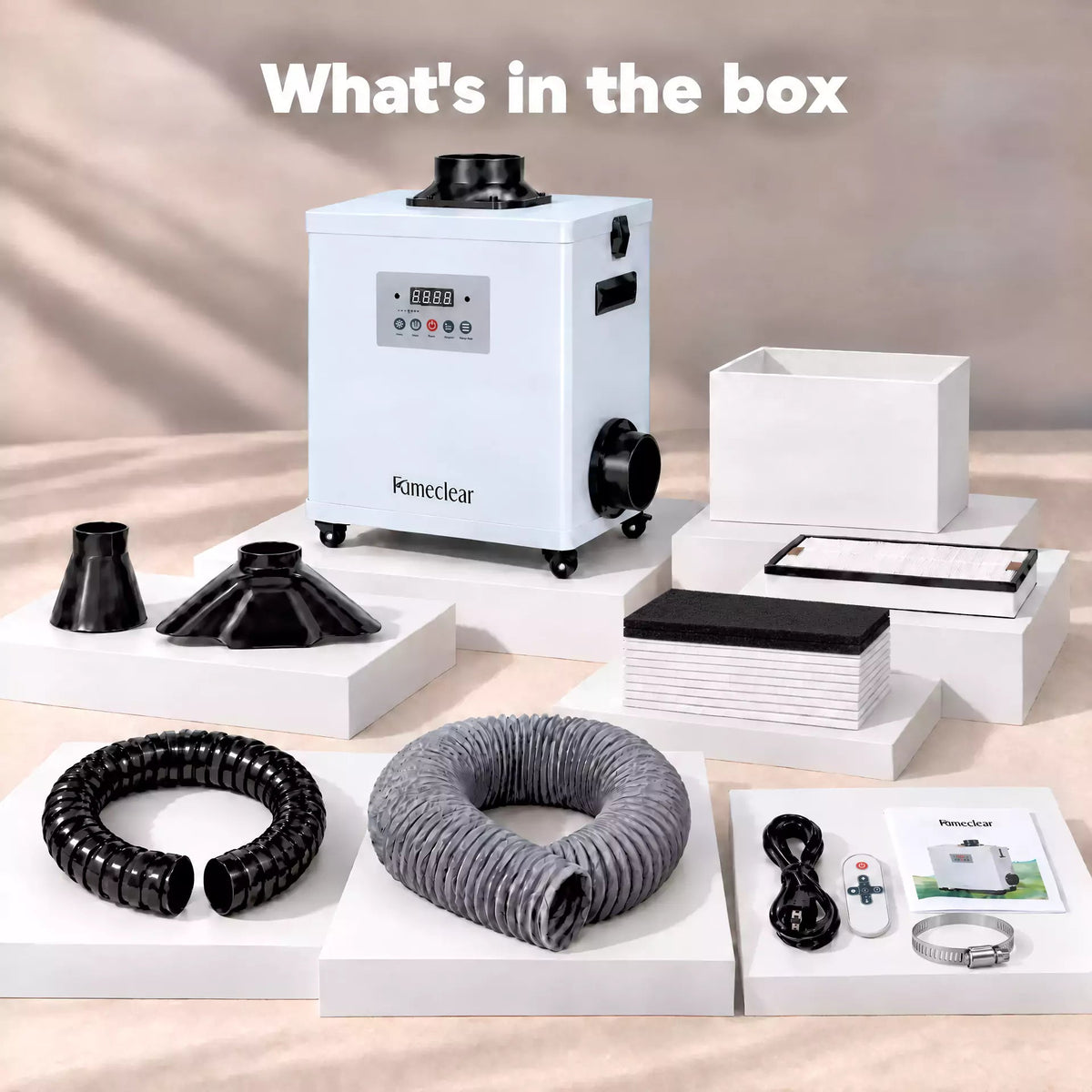 Fumeclear FC-1001G Nail Salon Fume Extractor with Remote Control & Exhaust Duct Fumeclear fumeclear