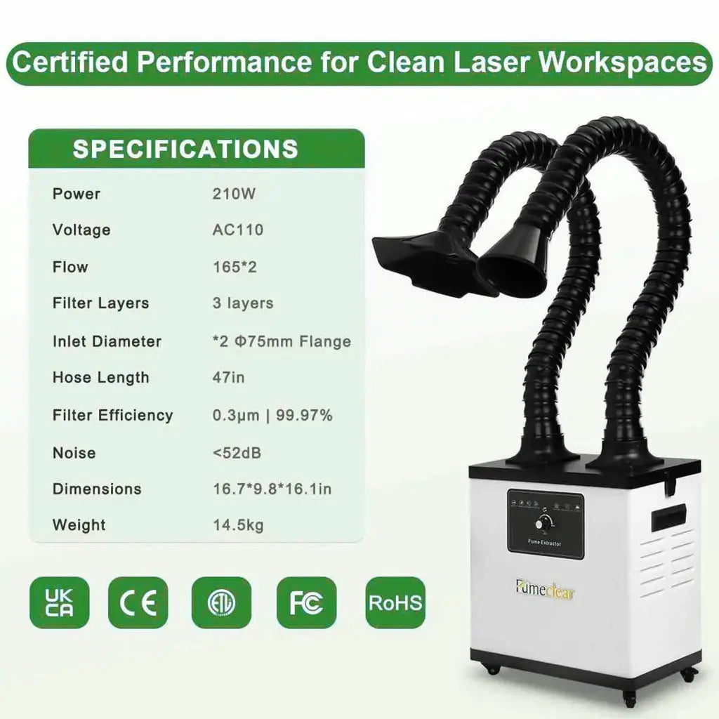 Technical Specifications and Certifications for Solder Fume Purifier