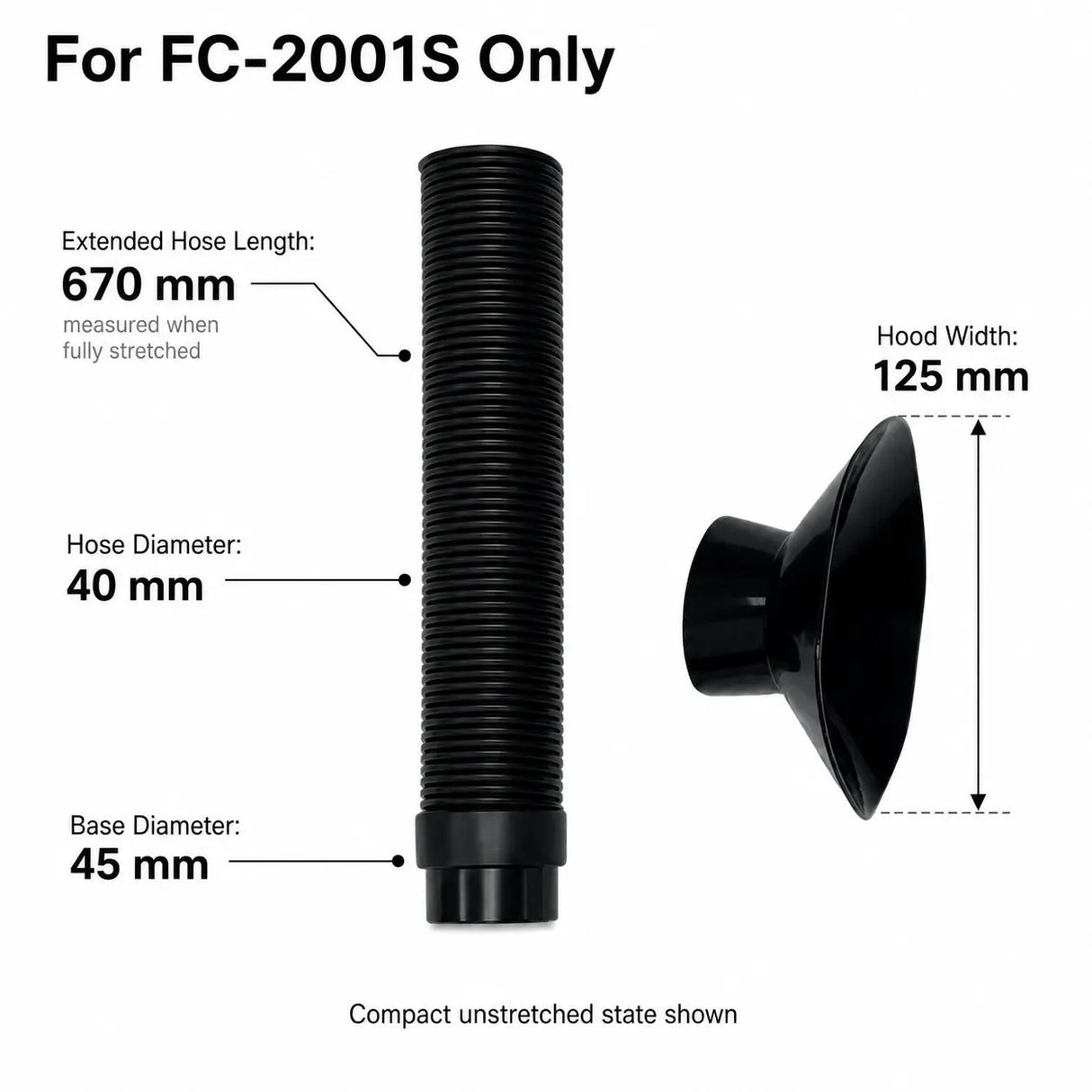 Fumeclear Replacement Fume Extractor Hose 40mm for FC-2001S