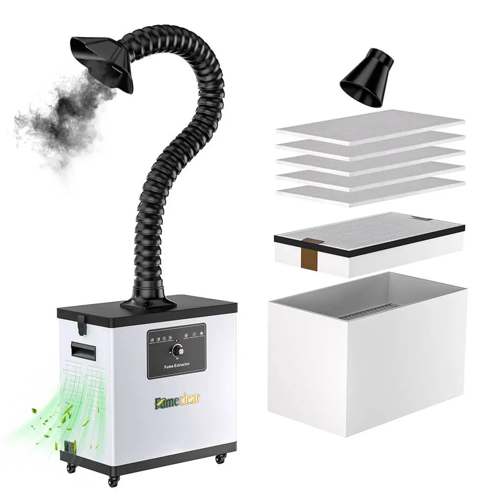Fumeclear FC-1001A white fume extractor with filter set