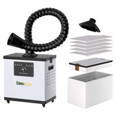 Fumeclear FC-1001A fume extractor for under 30W laser engraver and soldering with flexible hose, nozzle and filters