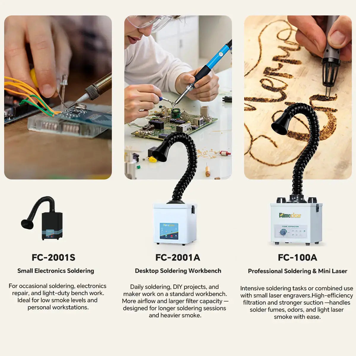 Fumeclear® FC-2001A Fume Extractor for Soldering fumeclear fumeclear