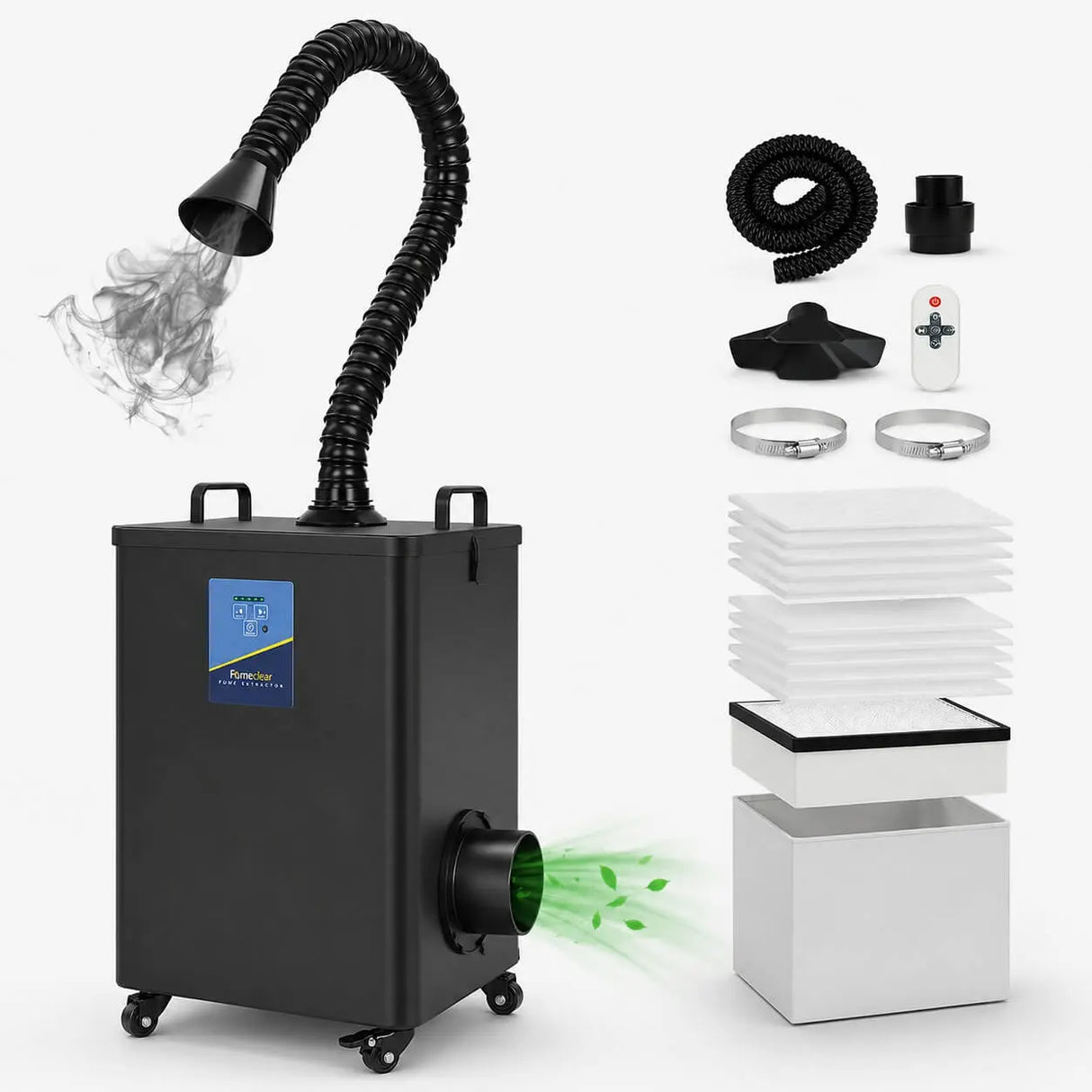 Fumeclear® Laser Fume Extractor with Exhaust for F1, S1, M1, F2, D1 Pro 10W to 40W Laser Engraver FC-2002A