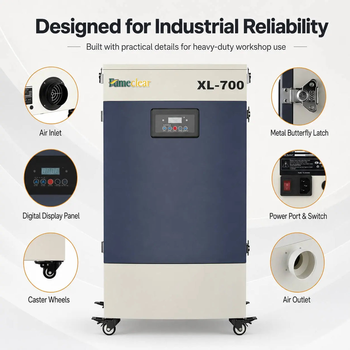 Industrielle Laser-Absauganlage XL-700 für starke Rauchentwicklung & VOCs