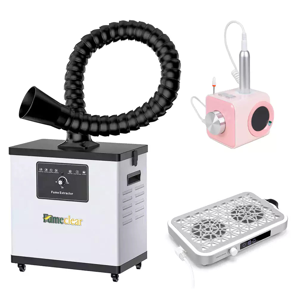 Nail Salon Equipment Bundle – Fume Extractor, Dust Collector & Nail Drill Fumeclear fumeclear