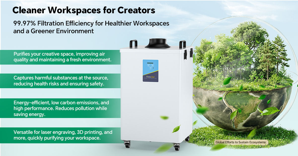 Fumeclear FC-2004 fume extractor 99.97% filtration efficiency for healthier workspaces and greener environment