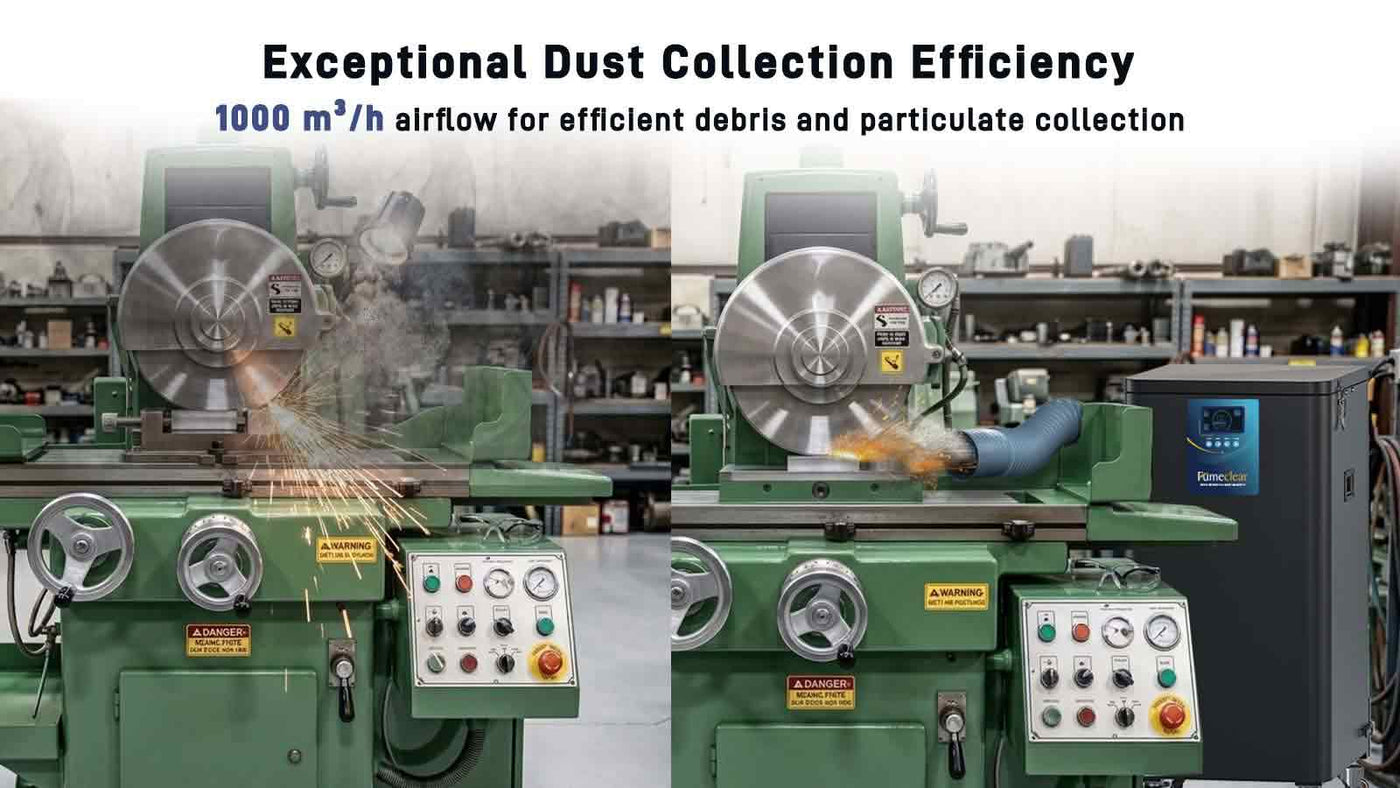 Fumeclear FC-700 professional dust collector in modern precision workshop for clean and safe air