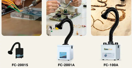 FC-2001S vs FC-2001A vs FC-100A – Find the Perfect Solder Smoke Extractor for Your Desk fumeclear
