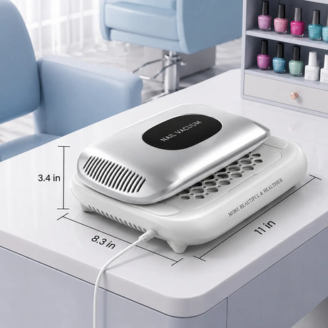 FUMECLEAR Foldable Nail Dust Collector dimensions 11 x 8.3 x 3.4 inches compact size for nail salon desk