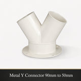 FumeClear Y Shaped Adapter for Fume Extractors – 90mm to Dual Hose Connector