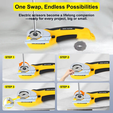 Cordless Electric Rotary Cutter – Mini Fabric & Cardboard Cutting Tool with USB Recharge, Safety Lock, Easy Grip Handle Fumeclear fumeclear