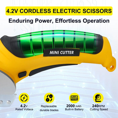 Cordless Electric Rotary Cutter – Mini Fabric & Cardboard Cutting Tool with USB Recharge, Safety Lock, Easy Grip Handle Fumeclear fumeclear