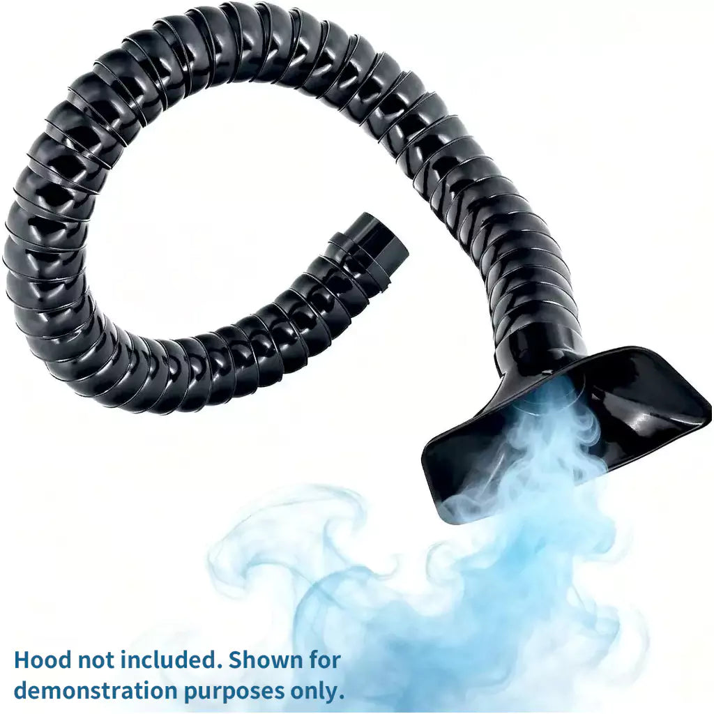 Adjustable and flexible bamboo duct hose, easy to position for precise fume extraction