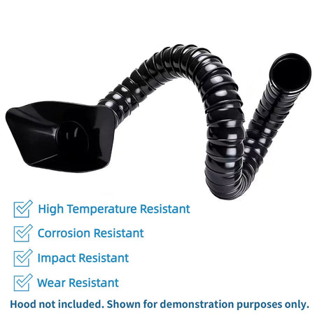 Adjustable and flexible bamboo duct hose, easy to position for precise fume extraction