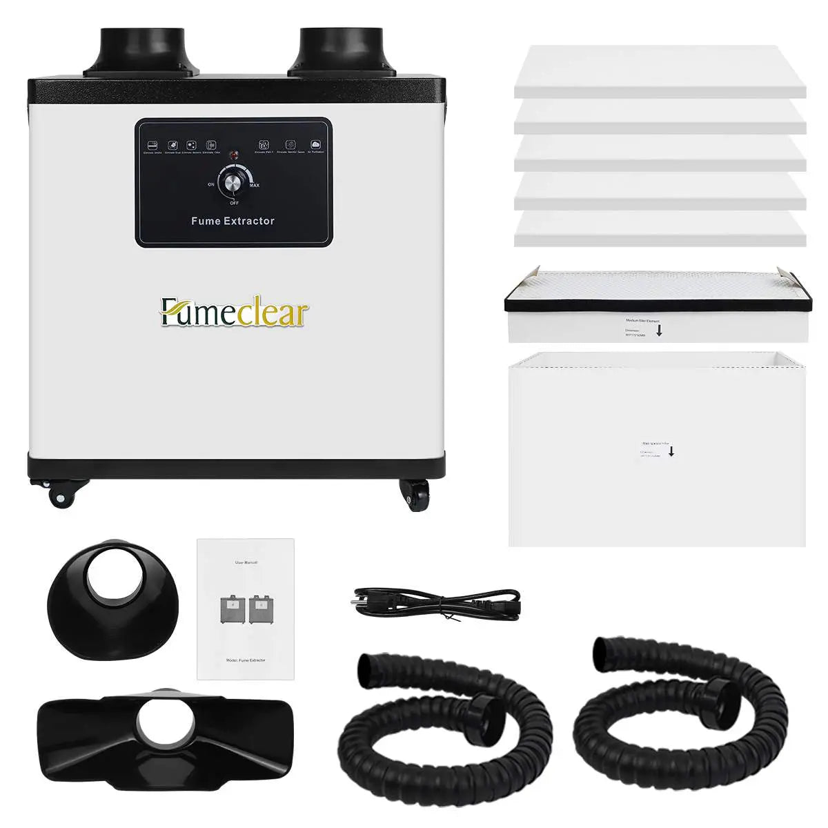 FumeClear FC-1002A Laser Fume Extractor – Eliminate Smoke, Odors & Fine Dust for Laser Work Fumeclear fumeclear