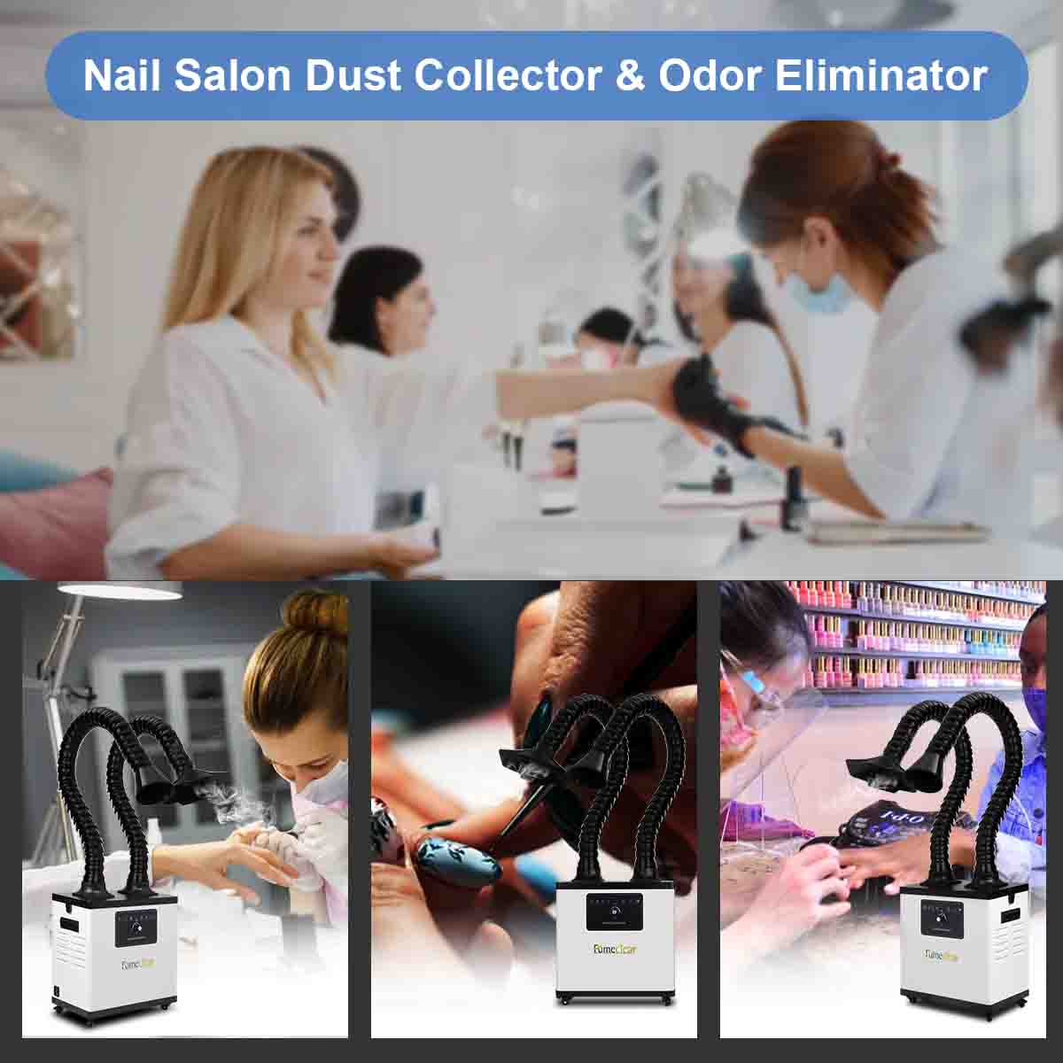 210W FumeClear FC-1002A Nail Salon Dust Collector & Odor Eliminator Fumeclear fumeclear