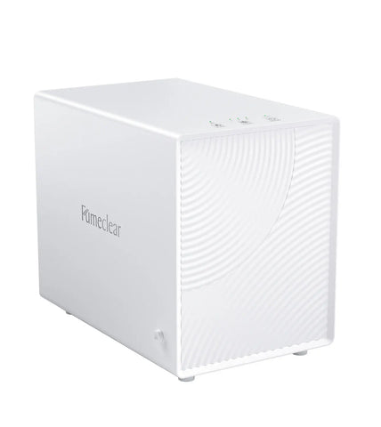 FumeClear FC-2001X portable laser fume extractor for laser engraver side look.