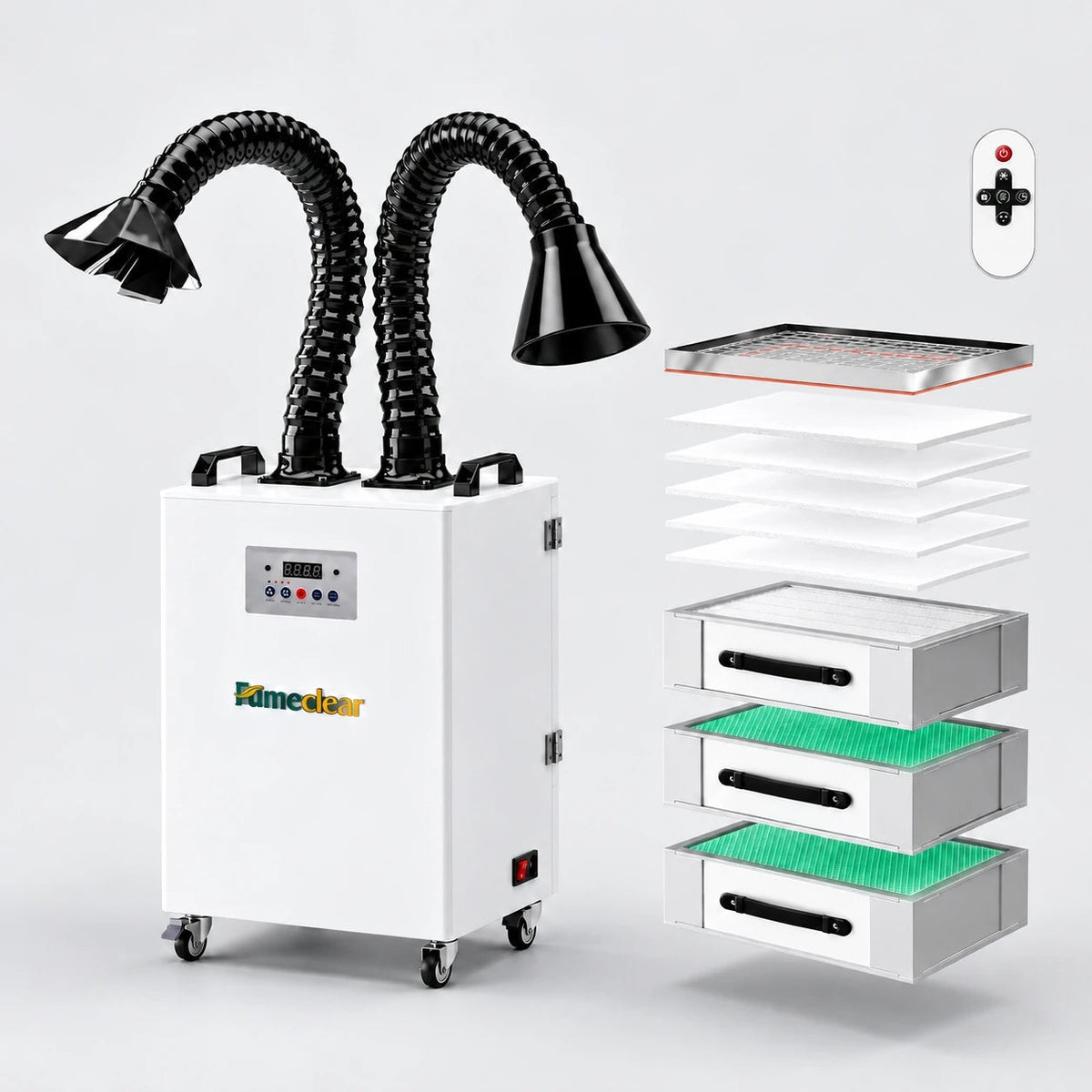 FumeClear FC-350 Dual-Port 350W Fume Extractor for Laser Engraving, Soldering & Welding Fumeclear fumeclear