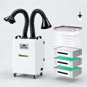 FumeClear FC-350 Dual-Port 350W Fume Extractor for Laser Engraving, Soldering & Welding Fumeclear fumeclear