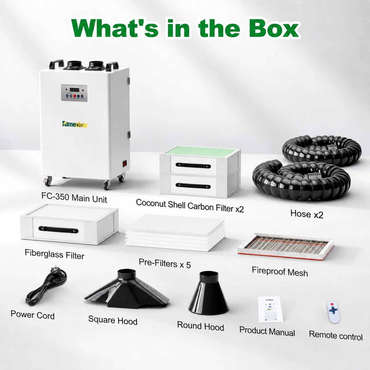 FumeClear FC-350 Dual-Port 350W Fume Extractor for Laser Engraving, Soldering & Welding Fumeclear fumeclear