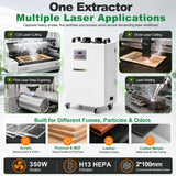 FumeClear FC-350 Dual-Port 350W Fume Extractor for Laser Engraving, Soldering & Welding Fumeclear fumeclear