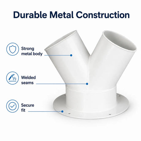 FumeClear Y Shaped Adapter for Fume Extractors – 90mm to Dual Hose Connector Fumeclear fumeclear