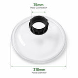 FumeClear® Acrylic Round Hood Φ75mm*315mm for FC-1001A/FC-1002A Fume Extractor – Clear Smoke Capture Nozzle