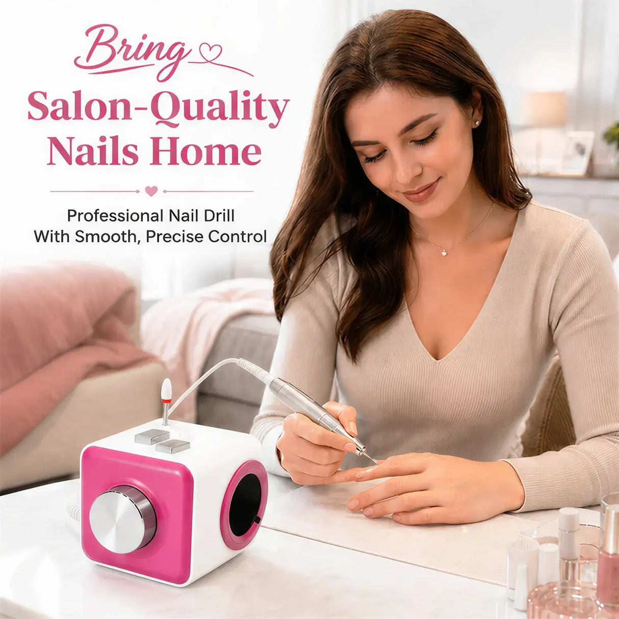 FUMECLEAR Nail Drill Bring Salon-Quality Nails Home - Professional Electric Nail Drill with Smooth Precise Control