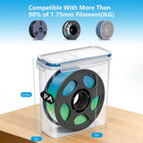 fumeclear filament dryer box dimensions, compatible with 90% of 1.75mm filament spools - PLA, PETG, TPU, PA, Nylon