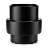 FUMECLEAR 75 to 100mm Duct Reducer - Black fume extractor ducting adapter for connecting 75mm to 100mm ventilation pipes