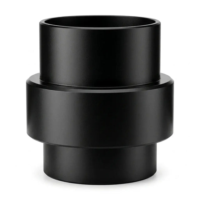 FUMECLEAR 75 to 100mm Duct Reducer - Black fume extractor ducting adapter for connecting 75mm to 100mm ventilation pipes