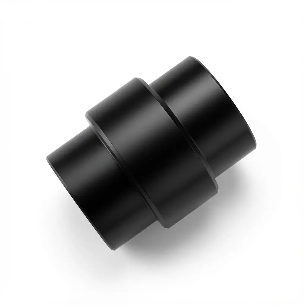 FUMECLEAR 75 to 100mm Duct Reducer angled view - Heavy duty black fume extractor pipe reducer connector
