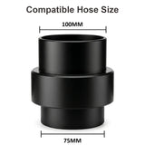 FUMECLEAR 75mm to 100mm Duct Reducer with size dimensions - 100mm to 75mm fume extractor duct reducer adapter
