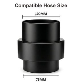 FUMECLEAR 75mm to 100mm Duct Reducer with size dimensions - 100mm to 75mm fume extractor duct reducer adapter
