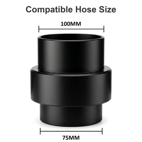 FUMECLEAR 75mm to 100mm Duct Reducer with size dimensions - 100mm to 75mm fume extractor duct reducer adapter