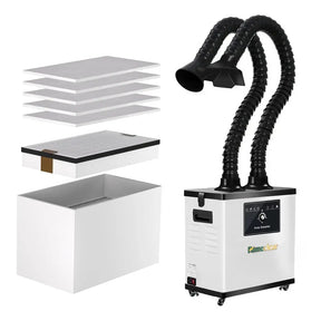 Fumeclear FC-1002A Dual Arm Solder Fume Extractor with Multi-layer Filtration System