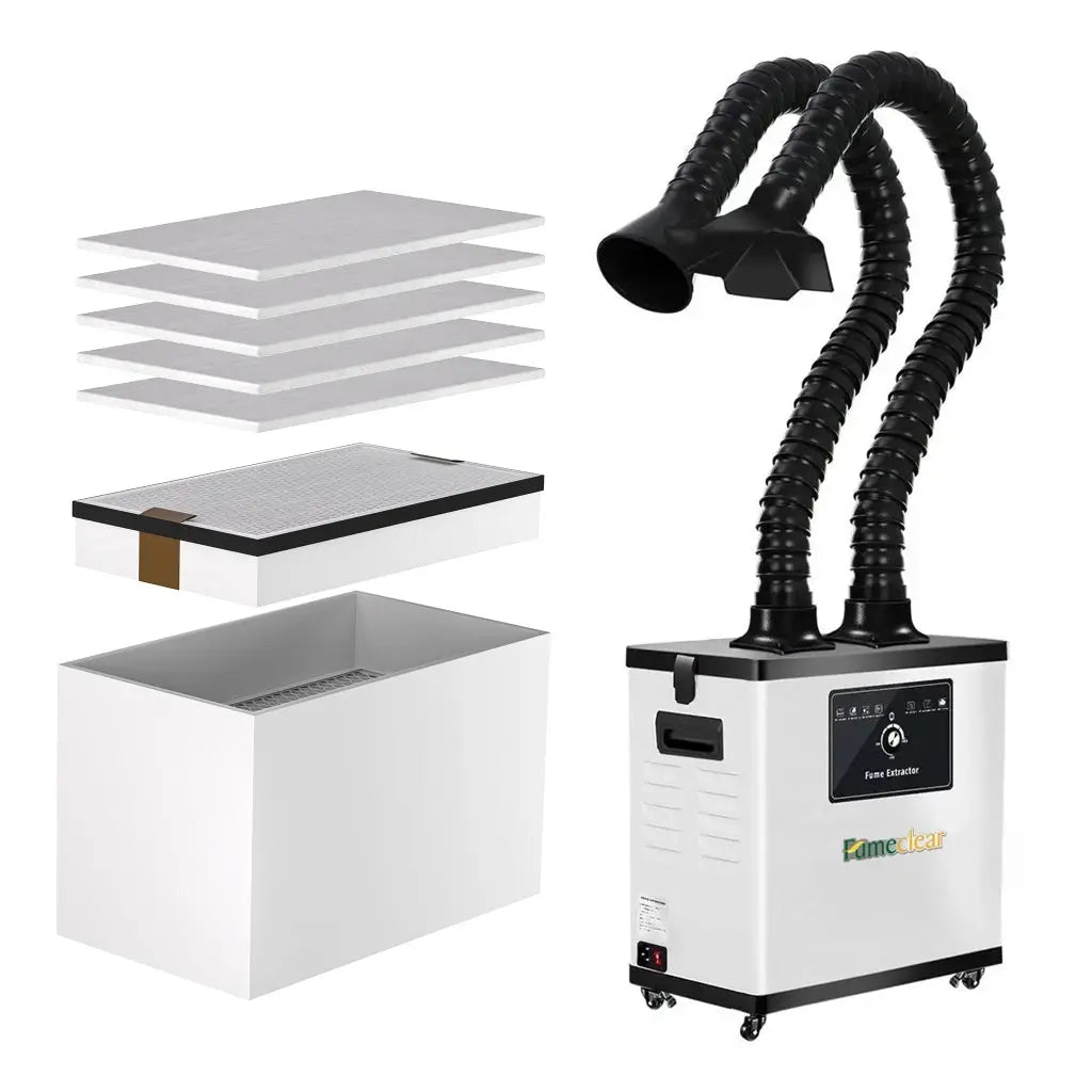 Fumeclear FC-1002A Dual Arm Solder Fume Extractor with Multi-layer Filtration System