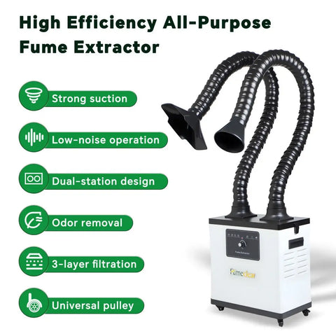 High Efficiency All-Purpose Industrial Fume Extractor Features