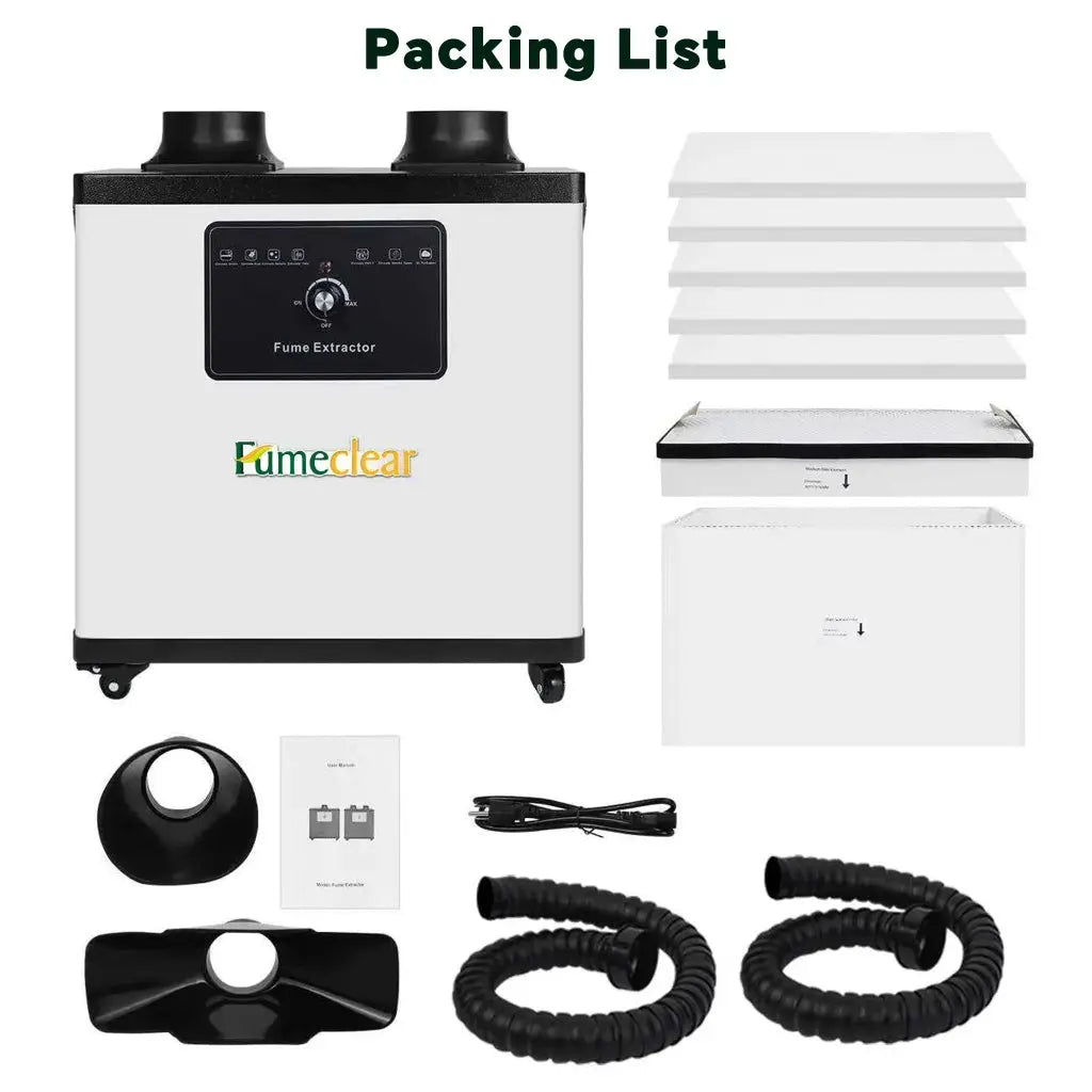 Complete Packing List for Dual-Station Fume Extractor and Accessories