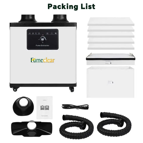 Complete Packing List for Dual-Station Fume Extractor and Accessories