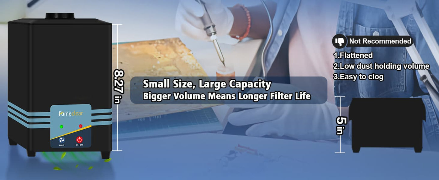 small fume extractor, long-lasting filter | Fumeclear FC-2001S