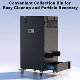 Fumeclear FC-700 dust collector with convenient slide-out collection bin for easy cleanup and metal particle recovery