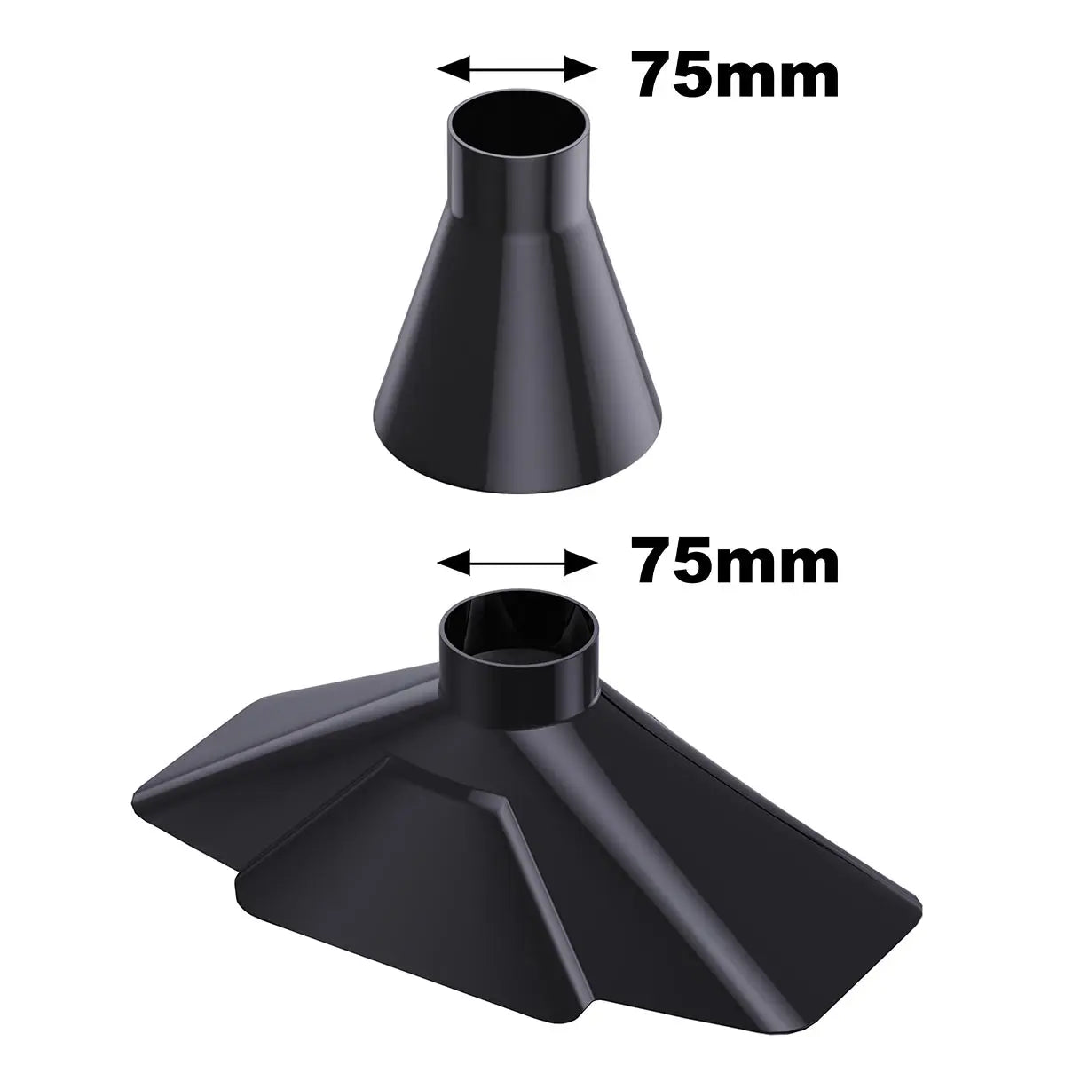 Fume Extractor Silicone Round & Square Hood Set 55mm 75mm 300°C Heat Resistant