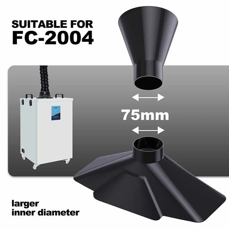75mm Fumeclear silicone hood compatible with FC-2004 fume extractors