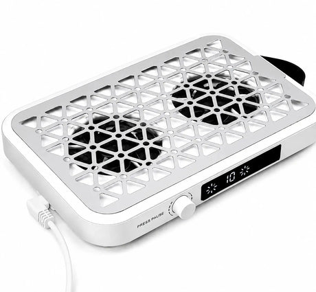 FUMECLEAR FC-G6 Nail Dust Collector Top View - Professional Dual 4200RPM Turbo Fan Manicure Dust Vacuum with 1600Pa Strong Suction